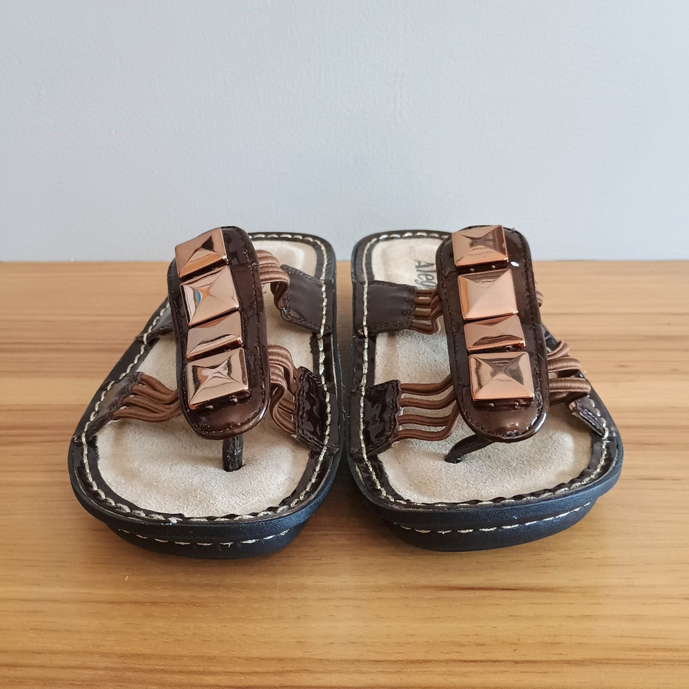 Alegria Sandals Womens 35 Bronze Leather Casual Slip On Pisa Sandal PIS-26 - Picture 2 of 9